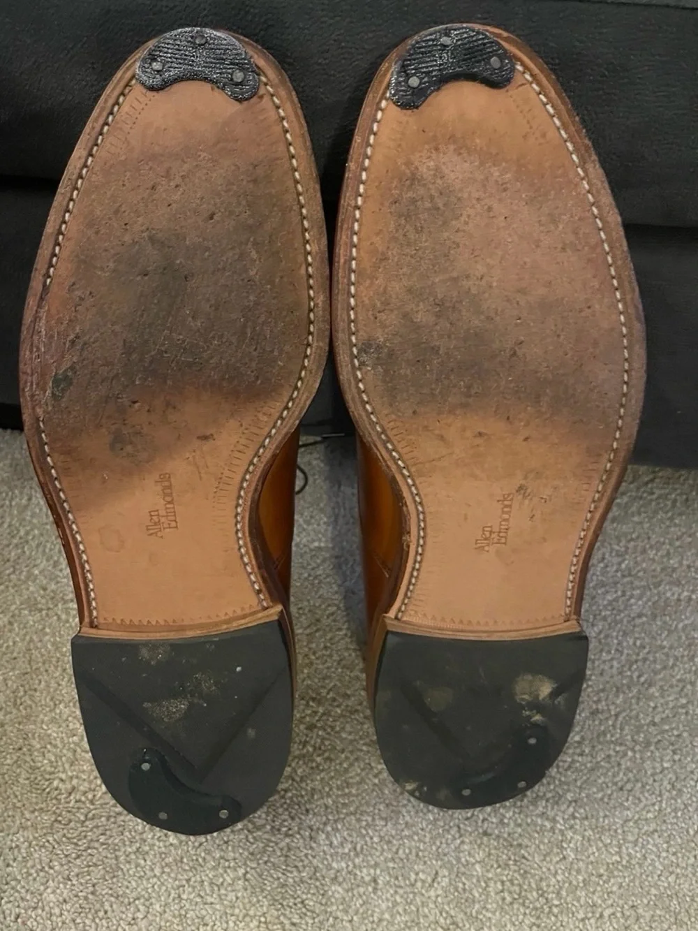 Allen Edmonds Dickson Chestnut Dress Split Toe Shoes With Dust Bags 11D